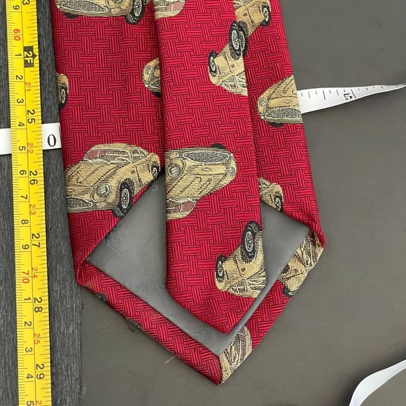 Robert Talbott Best of Class Car Pattern Red Silk Tie - Picture 6 of 6